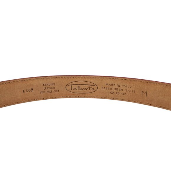 Talbots Hot Pink Smooth Leather Belt Women's M Braided-Trim Made Italy - Picture 7 of 7